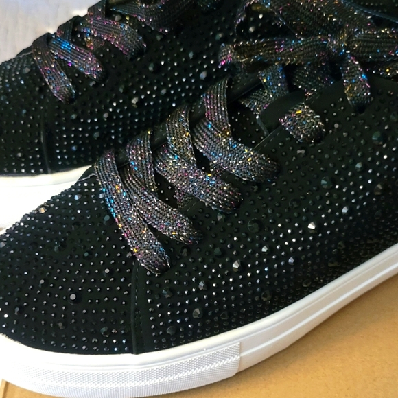 LaSheelah NWT Black Sparkly Sneakers Sz 8 - Picture 5 of 10